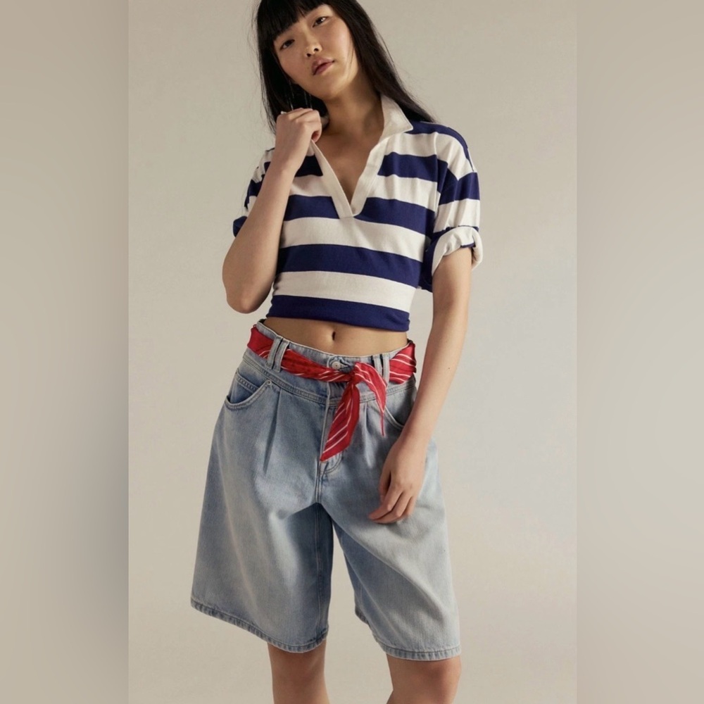 Free People Interstate Louchy Denim Shorts, 26 - Picture 2 of 8